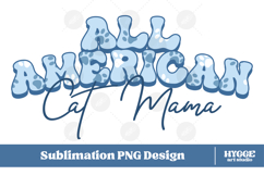 American Cat Mama Papa 4th of July USA Paw DTF PNG Bundle Product Image 2
