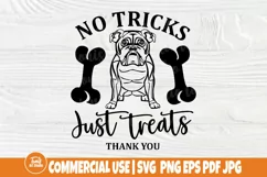 No Tricks Just Treats SVG - Halloween Dog Svg - Bulldog Svg Product Image 1