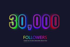 30000 social followers and subscribers neon text effect Product Image 1