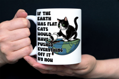 If The Earth Was Flat Funny Coffee Cats Product Image 2