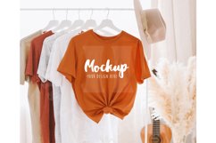 Autumn 3001 Bella Canvas Tshirt Mockup | Boho Hanging Mockup Product Image 1