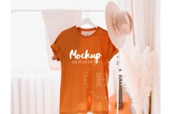 Autumn 3001 Bella Canvas Tshirt Mockup | Boho Hanging Mockup Product Image 1