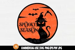 Spooky Season SVG - Black Cat SVG - Halloween Clipart Svg Product Image 1