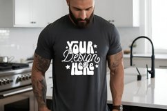 3001 Dark Grey Heather Bella Canvas Mockup, Male Model Product Image 1