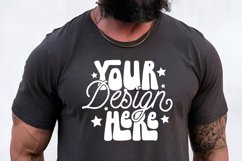 3001 Dark Grey Heather Bella Canvas Mockup, Male Model Product Image 1