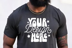 3001 Dark Grey Heather Bella Canvas Mockup, Male Model Product Image 1