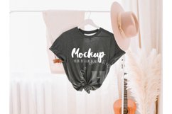 Deep Heather 3001 Bella Canvas Hanging Tshirt Mockup | Boho Product Image 1