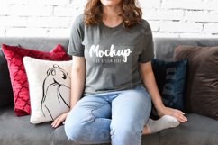 Deep Heather 3001 Bella Canvas Mockup Model Mock Up Product Image 1