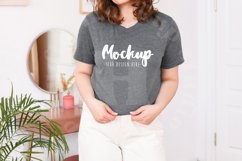 Deep Heather 3001 Bella Canvas Mockup Model Mock Up Product Image 1