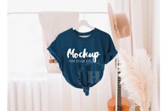 Deep Teal 3001 Bella Canvas Hanging Tshirt Mockup | Boho Product Image 1