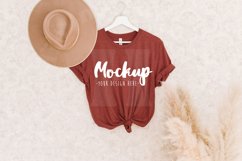Heather Clay 3001 Bella Canvas Hanging Tshirt Mockup | Boho Product Image 1