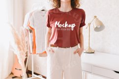 Heather Clay 3001 Bella Canvas Tshirt | Boho Model Mockup Product Image 1
