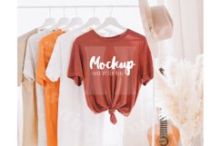 Heather Clay 3001 Bella Canvas Hanging Tshirt Mockup | Boho Product Image 1