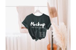 Heather Forest 3001 Bella Canvas Hanging Tshirt Mockup |Boho Product Image 1