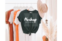 Heather Forest 3001 Bella Canvas Hanging Tshirt Mockup |Boho Product Image 1