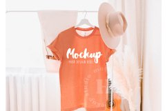 Heather Orange 3001 Bella Canvas Hanging Tshirt Mockup Product Image 1