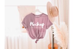 Heather Orchid 3001 Bella Canvas Hanging Tshirt Mockup Product Image 1