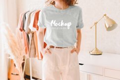 Heather Prism Ice Blue 3001 Bella Canvas Tshirt Mockup Product Image 1