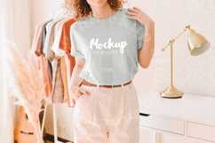 Heather Prism Ice Blue 3001 Bella Canvas Tshirt Mockup Product Image 1