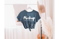 Heather Slate 3001 Bella Canvas Hanging Tshirt Mockup | Boho Product Image 1