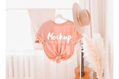 Heather Sunset 3001 Bella Canvas Hanging Tshirt Mockup Product Image 1