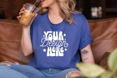 3001 Heather True Royal Mockup, Bella Canvas 3001 Mockup, Product Image 1