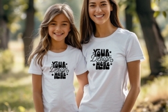 Bella Canvas 3001 Mommy and Me Mockup, Matching Shirts, Product Image 1