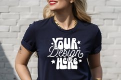 3001 Heather True Royal Mockup, Bella Canvas 3001 Mockup, Product Image 1