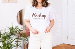 White 3001 Bella Canvas Mockup Model Mock Up Product Image 1