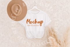 White 3001 Bella Canvas Tshirt Mockup | Boho Hanging Mockup Product Image 1
