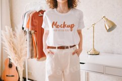 White 3001 Bella Canvas Mockup | Boho Model Mockup | Fall Product Image 1