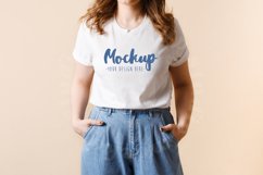3001 Bella Canvas White Tshirt Mockup | Model Tshirt Mockup Product Image 1