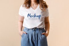 White 3005 Bella Canvas Tshirt Mockup | Model Tshirt Mockup Product Image 1