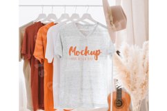 White Marble 3005 Bella Canvas Hanging Tshirt Mockup | Boho Product Image 1