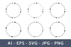 Six circular arrow flow designs Product Image 1