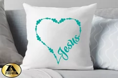 Jesus SVG PNG EPS DXF Floral Heart SVG Monogram SVG Cut file Product Image 8
