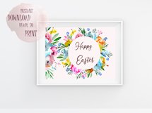 Happy Easter Printable Floral Watercolor Product Image 3