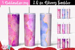 20 oz Skinny Tumbler Pink agate and galaxy sublimation Product Image 1
