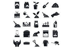 Soil icons set, simple style Product Image 1
