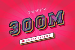 300m subscribers celebration thank you social media banner. Product Image 1