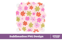 Retro Flowers Background Png Floral Paper Sublimation Bundle Product Image 4