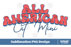 American Cat Mini 4th of July USA Paw DTF PNG Sublimation Product Image 1