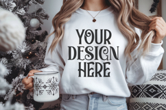 Christmas Gildan 18000 White Crewneck Sweatshirt Mockup Product Image 1