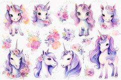 Enchanting Unicorn Watercolor Clipart Product Image 2