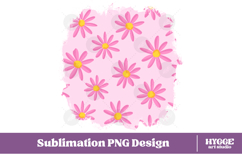 Retro Flowers Background Png Floral Paper Sublimation Splash Product Image 1