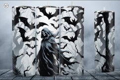 4 Creepy Ghost Tumbler Sublimation, 20 oz Tumbler Wrap Product Image 3