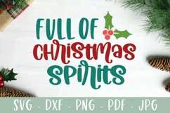 Christmas Wine Glass SVG - Full of Christmas Spirits SVG Product Image 3