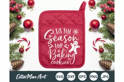 Tis the season for baking cookies SVG, Christmas Pot Holder Product Image 1