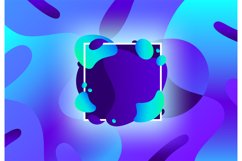 Liquid shape frame. Fluid colorful blue and cyan shapes mode Product Image 1