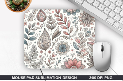 Flowers Mouse Pad Sublimation, Spring Mouse Pad PNG Design Product Image 1